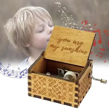 1pcs Music Box Ste Moje Slniečka Theme Music Starožitné Darček Pre Mamu, Ocka a Vyrezávané Kľučky, Drevené Darčeky Narodeniny Strane I3S6