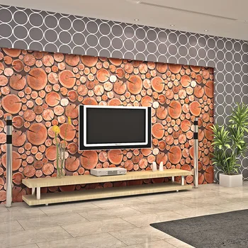 Beibehang 3D Stereo Retro Sims Drevo, Drevené Hromadu Tapety Bar, Spálne, Obývacia Izba TV Tapetu Pozadia abstraktných de parede