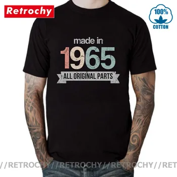 Vyrobené v roku 1965 Tričko Fashion Mužov Bavlna Krátke Sleeve Tee Tričko Retro Streetwear Pohode Topy 55 tym Narodeninám T-Shirt Camiseta