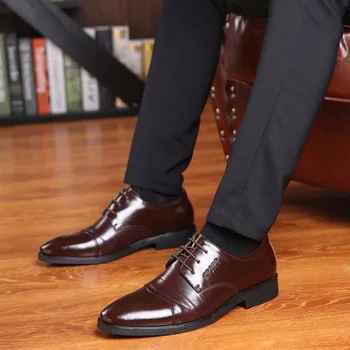 ZJNNK Nové Mužov Oxfords Páni Šaty, Kožené Topánky Trendy Chaussure Homme Zapatos Hombres Muži Móda Topánky Plus Veľká Veľkosť 37-47