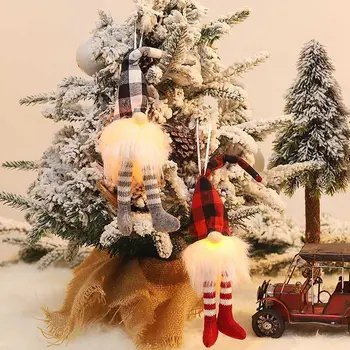 Vianočný Dekor Osvetlené Lesa Muž Bábika Prívesok Holiday Home Party Dekorácie Dodávky Čierna Biela Zapísanej Štýl
