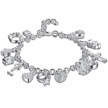 Horúce módne tvorivé šperkov v tvare srdca retro lock klávesy prechádza geometrické prívesky žien osobnosti náramok špeciálny darček