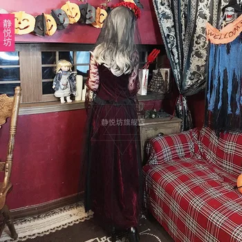 Halloween kostým žena tmavej demon ghost nevesta šaty elf kostým upíra zombie horor kostým anjel kostým