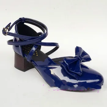 Princezná sladké lolita topánky loliloli yoyo veľká veľkosť ultramarine svetlej pokožky pracky popruhu vysokom podpätku topánky an1255