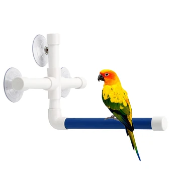 Pet Vtákov Okno V Kúpeľni Skladacie Prísavky Odolné Stojí Na Platforme Papagáj Praktické Nástenné Sprchové Príslušenstvo Hračky