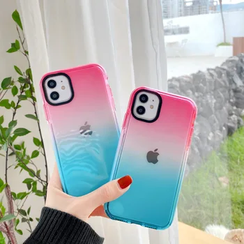 CASEIER Dva v Jednom Ružová Modrá Mäkké Mobilný Telefón púzdra Pre iPhone Apple 11 Mini 12 Pro Max XR X XS 7 6 Plus 6 8 SE 2020 Shell