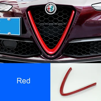 QHCP ABS/Carbon Fiber Štýl Pre Alfa Romeo Giulia Príslušenstvo Auto Hlavu Mriežky V Rám Dekorácie Výbava Nálepku Krytu Styling