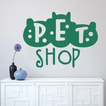 Cute Pet Shop Dizajn Wall Art Nálepky Milovník Zvierat Odtlačkový Pre Internetový Obchod Dekorácie Milovník Zvierat A001884