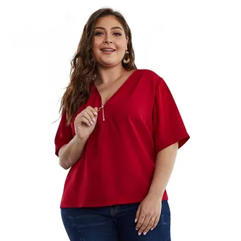 2020 Lete Nadrozmerné T Shirt Ženy V Krku Čierna T-shirts Nadrozmerná Femme Tee Tričko Voľné Bežné Krátke Tričká pre Ženy