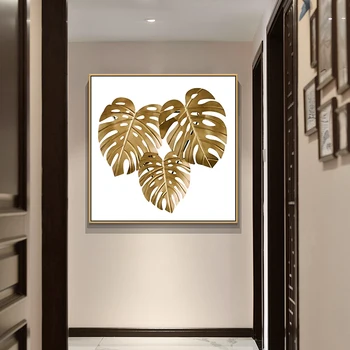 Abstrakt Zlatý Strom Krúžky Textúra Zlaté Lístie Plátno Maľovaní Plagátov A Vytlačí Domova Wall Art Obrázky Pre Obývacia Izba