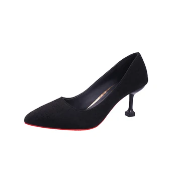 2019 nové žien jednej topánky čierne špicaté vysoké podpätky stiletto plytké úst wild profesionálne pracovné topánky