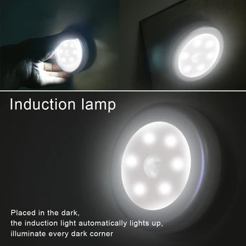 Horúce Snímač Pohybu Aktivované Nočné svetlo 6LED Domov Skrine v Chodbe, Indukčné Lampy, Skrine Svetlo Lanterna Napájaný z Batérií