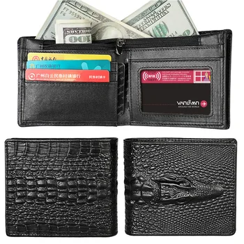 Rfid Karty Peňaženky Mužov Krokodílej Kože Peňaženky ID Kreditnej Karty Držiteľ RFID Mens Krátke Peniaze Taška Muž držiteľa Karty Peňaženky, Luxusné Značky