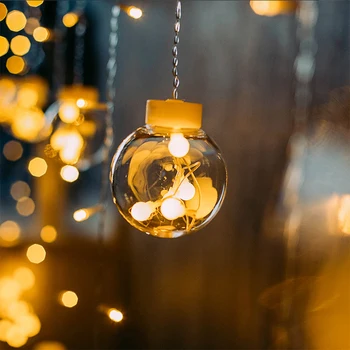LED Reťazec Svetlá, Záclony, Osvetlenie, Batérie Prevádzkované Teplá Biela Guľa Garland Rozprávkových Svetiel Pre Svadobné, Vianočné Dekorácie, Lampy