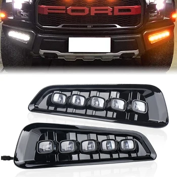 Pre Ford F150 Raptor 2016-2019 Hmlové Svetlá Žiarovky Montáž Denných prevádzkových Svetiel Dynamické Zase Signálne Svetlá