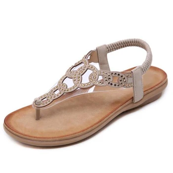 BEYARNENew Módne Letné dámske Sandále Ploché Bežné Ženské Flip Flops Sandále Vonkajšie Pláži Dámy Listov Č-slip Sandalias