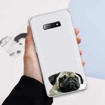 Pug Psa francúzsky Buldog roztomilý zvierat Telefón Prípade Transparentné Pre Samsung Galaxy S 5 7 8 9 20 okraji plus 10 e lite 2019