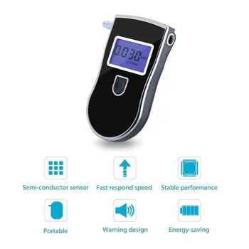 Digitálny Alkohol Tester Breathalyzer Analyzátor Alkoholu Breathalyser LCD Detektora Alkoholu Senzor Alkoholu Meter S 5 Úst Kusov