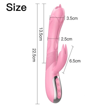225x70x35mm Pošvy G Mieste Dildo 12 Režimy Dvojitý Vibrátor Jazyk Lízanie Silný Klitorálny Stimulátor Žena masturbator