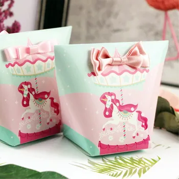 10pcs Flamingo Jednorožec Papierové Darčekové Tašky Candy Box Krst Babyshower Dekor Havaj Prospech Box Svadby, Narodeniny, Party Dodávky