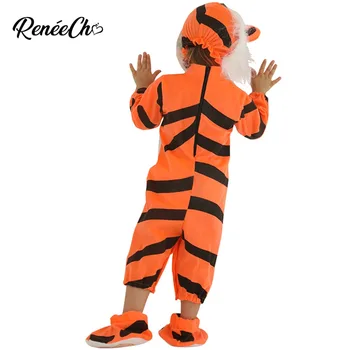 2018 Halloween Kostýmy Pre Deti, Dojčenská Tiger Kostým Dieťa kigurumi Onesie Zimné Zvierat Cosplay Jumpsuit Topánky, Klobúk Celý Súbor
