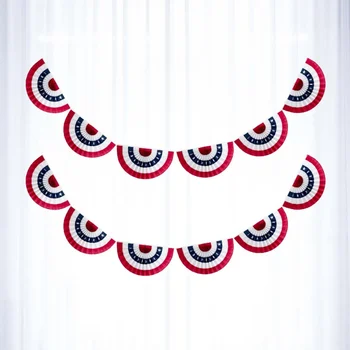 Tlačené Pruhy Hviezdy Americký Deň Nezávislosti Party Dekorácie String Vlajka Americkej Vlajky Polkruhová Vlajka Vytiahnuť DIY Dekorácie