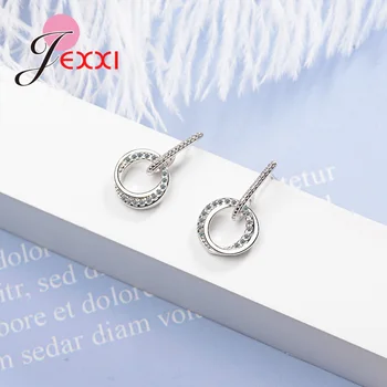 Rýchle dodanie Nový kórejský Štýl 925 Sterling Silver Módne Lesklé Crystal Krásne Šperky Darček pre Ženy/Dievčatá výrobnú Cenu
