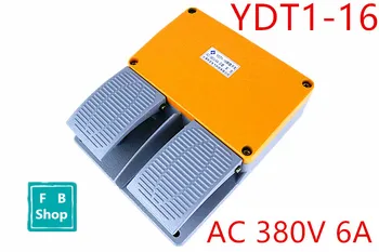 1PCS YDT1-16 AC 380V 6A hliníkové žltá dvojlôžková s KH9011 core silver point nohy pedál prepínač MD6-L02