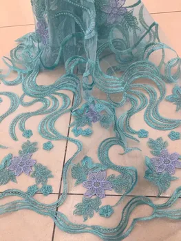 Najobľúbenejšie 3D kvetinovým nášivka ružová afriky korálkové čipky textílie na svadby 2018 Najnovšej francúzskej čipky vysokej kvality ML6811