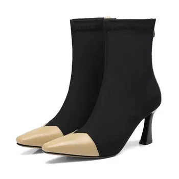 Smeeroon 2020 nový príchod módny štýl jeseň ženy topánky vysokej kvality, vysoké podpätky, členkové topánky top originálne kožené topánky