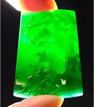 Jade tovaru ice druhov Yang Zelenej farbe cui Lotus Drak a tiger Licencií Guan Verejného krajiny licencií bezpečné karty prívesok S