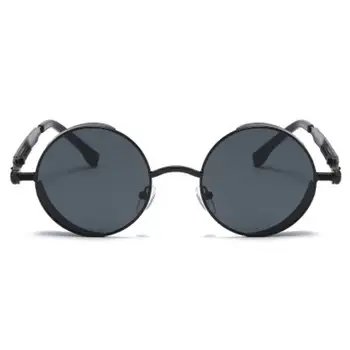 Steampunk Okrúhle Slnečné Okuliare Pre Mužov 2021 Luxusné Značky Dizajnér Retro Kovové Slnečné Okuliare Ženy Trendy Tichom Objektív Odtiene Žena