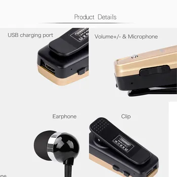 Fineblue F980 Bezdrôtové Bluetooth Slúchadlá s Mikrofónom Handsfree Slúchadlá In-Ear Headset Hovory Pripomínať/Vibration /Nosenie Klip Ovládač