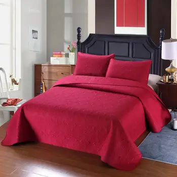Jednofarebné prehoz cez posteľ obliečka na Vankúš Nastaviť Kvetinový Duté Mimo Spálne Dekorácie Super King Size Posteľ Kryt prešívanie kusov posteľ deka
