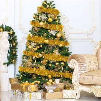 Zlato Pozlátko Garland Star Stuha na Vianočný Stromček, Dekorácie, Svadobné Narodeninovej Party Dodávky 10Pcs
