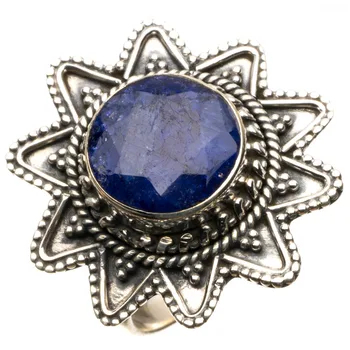 Prírodné Sapphire 925 Sterling Silver Ring, NÁM Veľkosť 7 R2781