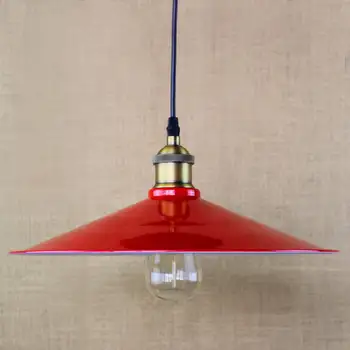 Edison Jednoduché vintage kovové červené kryt prívesok lampy, Svetlá Kuchyňa Skrinková Obývacia jedáleň, obchod, kaviareň office