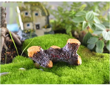 2 KS Peň Stolice Figúrka Miniatúrna Socha-Dekorácie pre Mini Víla Záhrada Micro Cartoon Zvierat, Rastlín Budovy Živice Plavidlá