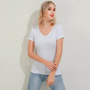 Nové Základné TShirts Ženy Krátky Rukáv Slim Jednofarebné Jednoduché Dámske Tričko T-Shirt Pre Ženy Tričko Ženy Topy