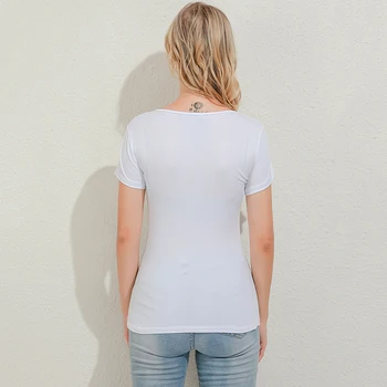 Nové Základné TShirts Ženy Krátky Rukáv Slim Jednofarebné Jednoduché Dámske Tričko T-Shirt Pre Ženy Tričko Ženy Topy