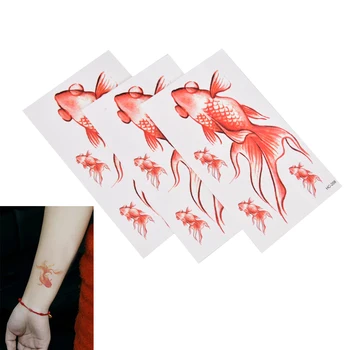 Nepremokavé Dočasné Tetovanie zlaté ryby plávanie rybka tatto nálepky flash tetovanie falošné tetovanie pre dievča ženy