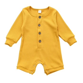 Novorodenca Dieťa, Chlapec, Dievča, Potápačské Jumpsuit Oblek Oblečenie Sunsuit Pletené Dlhý Rukáv Jeden-Kusy Oblečenia