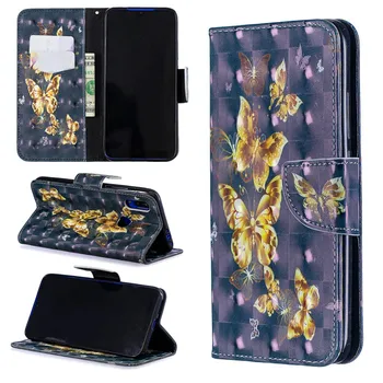 Móda 3D Kožené Peňaženky obal Pre Samsung Galaxy A10 A10S A20 A20S A20E A30 A30S A50 A70 M10 M20 M30 Flip Cover A505FN Tašky