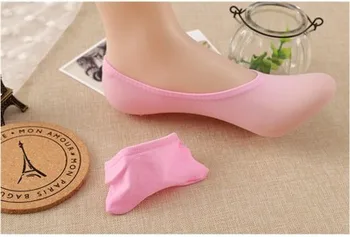 Candy Farby Bambusové vlákno dámske členkové Ponožky super neviditeľné ponožky, anti-slip dáma je žena sox ženy, Nové Trendy