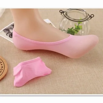Candy Farby Bambusové vlákno dámske členkové Ponožky super neviditeľné ponožky, anti-slip dáma je žena sox ženy, Nové Trendy