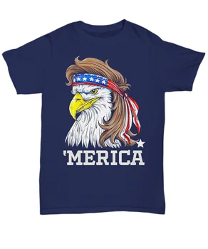 Merica 4. júla Plešatý Orol T-Shirt USA Vlasteneckej Americkej Vlajky Karmínová Čaj