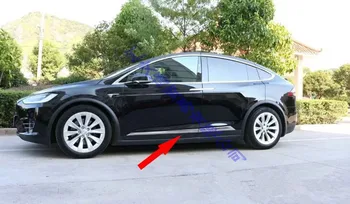 Pre Tesla Model X 2016 2017 2018 ABS Chrome Bočné Dvierka Linky Ozdobu Tela Sklon Prízvuk Liatie Kryt Rámu Styling Protector