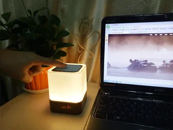Bluetooth Reproduktor Nočné Svetlo Nočné Prostredie Svetlá s Budík Nabíjateľná Dotykové Ovládanie Farba LED Novinka na Čítanie