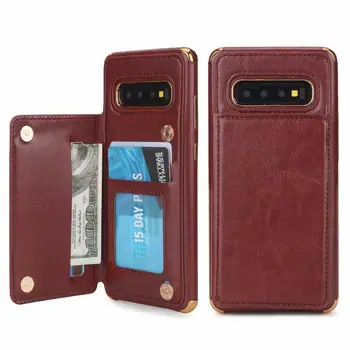 PU Kožené Telefón Chrániť obal Pre Samsung Galaxy S9 Plus S10 Plus Note10 Poznámka 10+ Kryt Flip Peňaženky karty Coque Stojan Shell+Darček