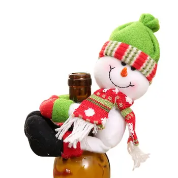 Vianočné Fľaša Vína Kryt Krásne Priliehajú Na Vianoce Elfovia/Snehuliak/Santa Claus Jedálenský Stôl Dekoratívne Ozdoby